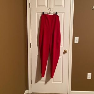 Express Red Strapless Jumpsuit
